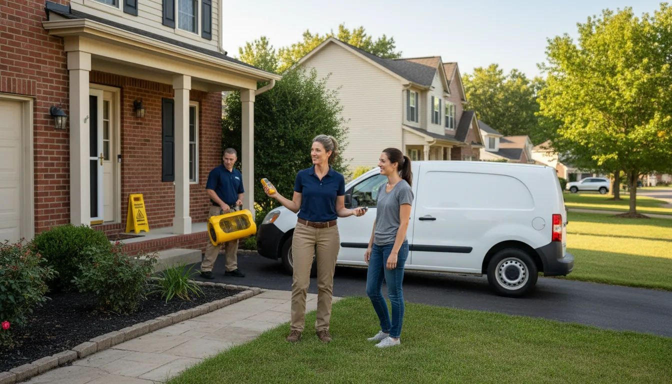 Residential water damage restoration in Rockport, IL
